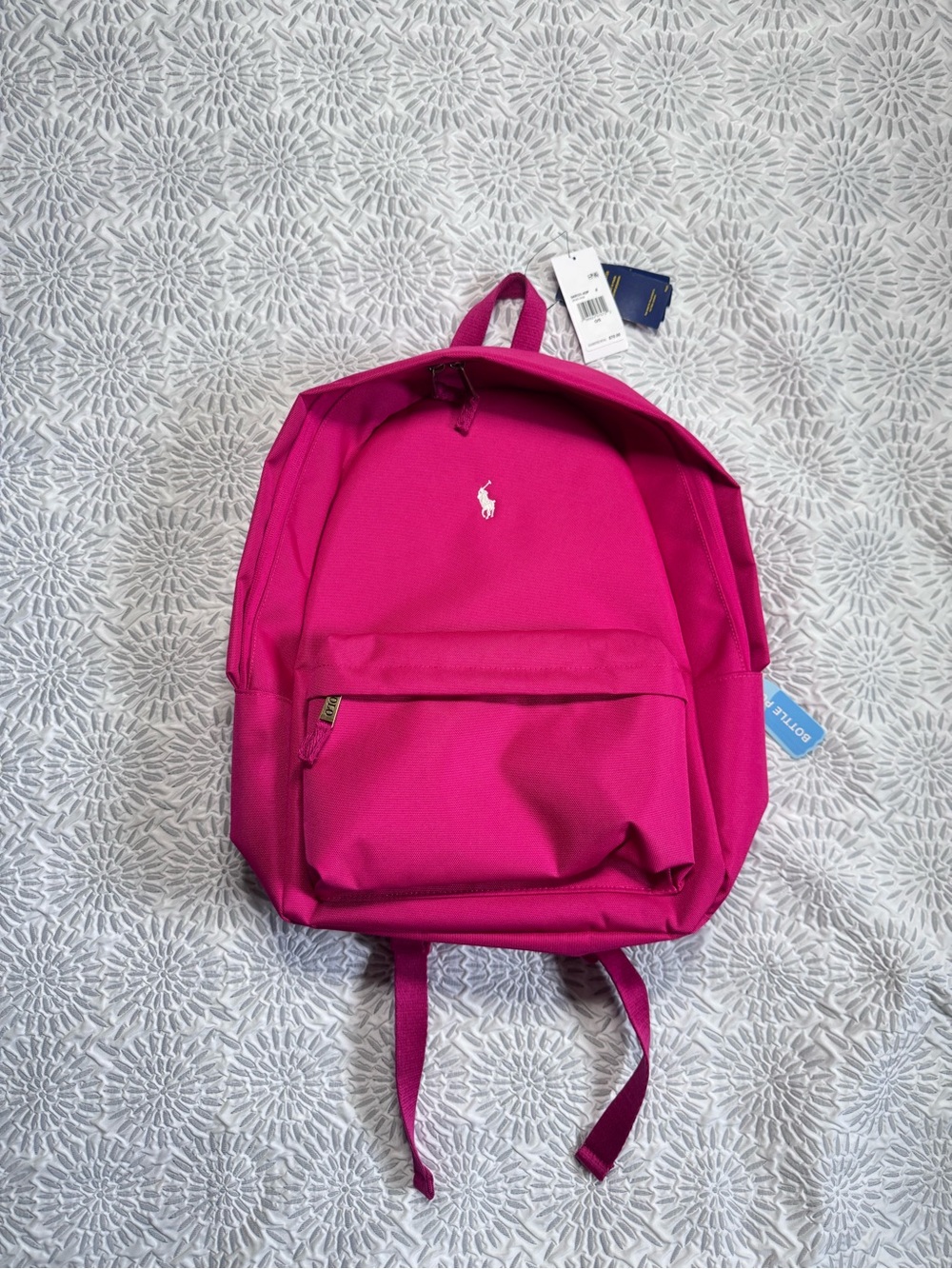 Polo Ralph Lauren Pink/Fuchsia School Backpack with White Pony Logo